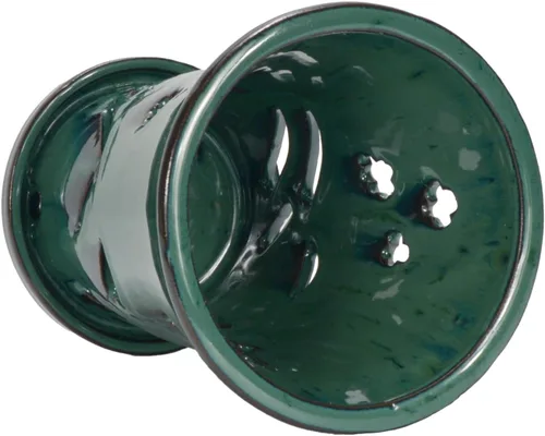 Vista 4 de W&W Orchid Pot with Holes and Saucer for Repotting, 6 x 7 Inch, Green Verde