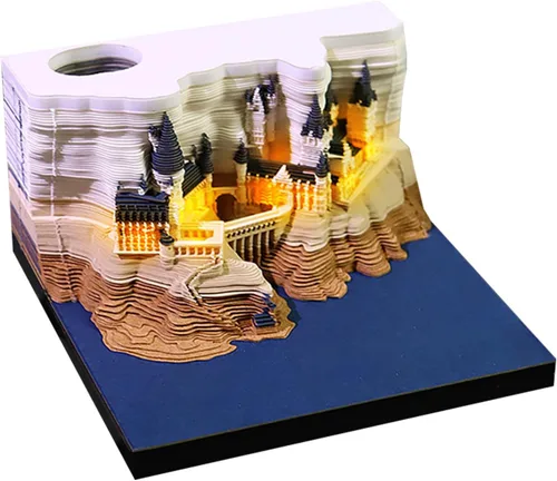 Vista 10 de Bloc de Notas 3D Casa del Árbol, Árbol de Cuatro Estaciones 240 Hojas Arte de Tallado en Papel Bloc de Notas con Soporte para Bolígrafo Notas