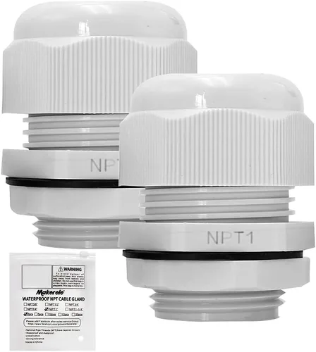 Vista 25 de MAKERELE NPT de 1" Conector de Glándula de Cable Agarre de Cordón Protectores de Alambre de Nylon Plástico Impermeables