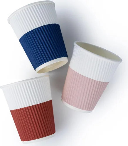 Vista 6 de Vasos de papel de 8 onzas [paquete de 120] – Tazas de café desechables biodegradables compostables, sin tapas. Tazas de café para llevar de 8 onzas