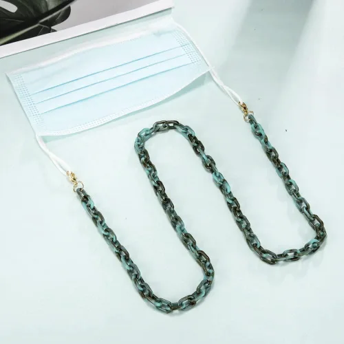 Vista 5 de LIKGREAT Cadena de gafas de acrílico para mujer, con cadena de acrílico ámbar, correa de retención para gafas de sol
