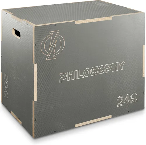 Vista 9 de Philosophy Gym Caja pliométrica de madera antideslizante 3 en 1 para entrenamiento y acondicionamiento Negro