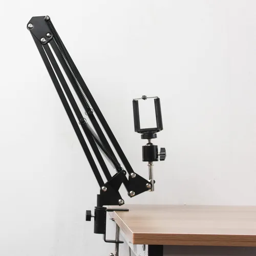 Vista 6 de PATIKIL Abrazadera de escritorio de 0.49 pulgadas de diámetro. Abrazadera de escritorio, base universal de abrazadera en C con tornillo ajustable