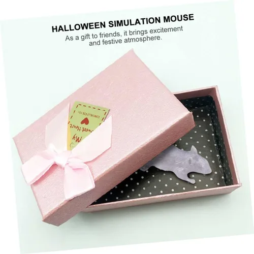 Vista 3 de 10pcs Halloween Prank Simulation Mouse Decorations Lightweight Portable Creepy Plastic Fake Mice for Indoor Outdoor Party Props