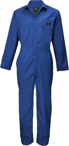 Vista 10 de Natural Uniforms Overol de sarga de manga larga con cremallera para hombre, resistente a las manchas y a las arrugas