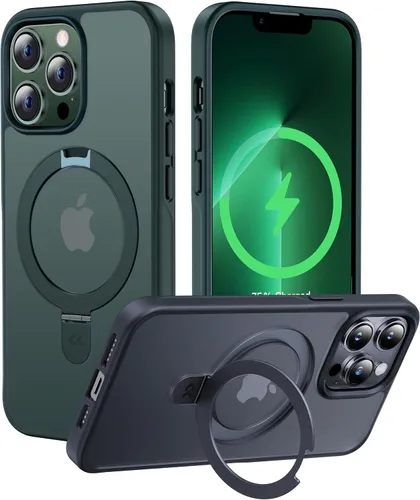 Vista 65 de CASEKOO - Funda diseñada para iPhone 14 Pro con soporte magnético invisible [protección contra caídas de grado militar] [compatible con MagSafe]