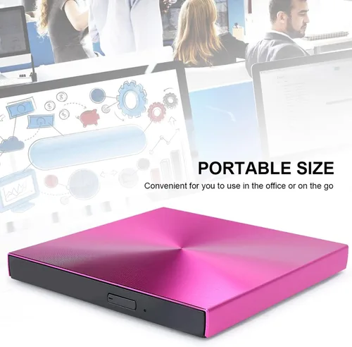 Vista 5 de Cuifati USB 3.0 Grabador externo de CD de DVD, reproductor de lector de aleación de aluminio, Plug and Play Slim Drive para PC Laptop Desktop
