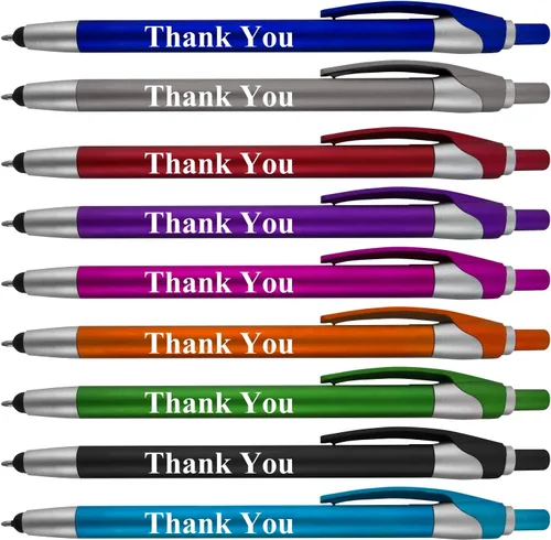 Vista 7 de Paquete de 300 bolígrafos personalizados con logotipo o texto, para marketing, fiestas y eventos, lápiz capacitivo 2 en 1 y bolígrafo compatible