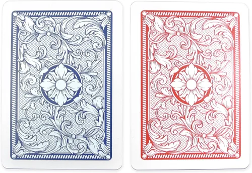 Vista 7 de Copag Juego de cartas de juego 100% de plástico, tamaño de póquer (estándar) índice regular rojo/azul de doble cubierta