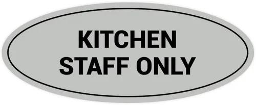 Vista 38 de Signs ByLITA Letrero ovalado solo para el personal de cocina (rojo) - Pequeño