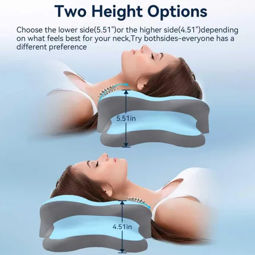 Vista 2 de Dreams - Almohada de alivio para la apnea del sueño con alivio del cuello y ronquidos, almohada ortopédica y ergonómica de espuma viscoelástica