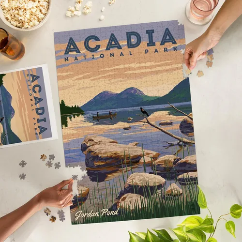 Vista 3 de Lantern Press Acadia National Park Jordan Pond Puzzle, 1000 piezas