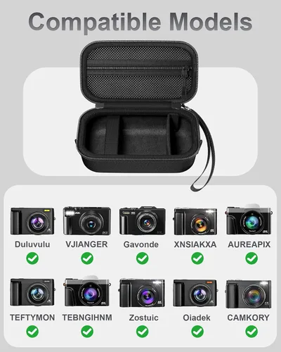 Vista 2 de ProCase Estuche rígido para cámara digital 4K para VJIANGER, JGIPL, Duluvulu - Negro Fits Zostuic, Oiadek, Lecnippy, NIKICAM Camera & Accessories