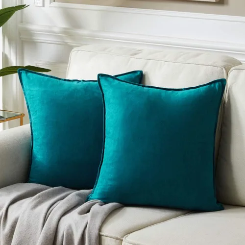 Vista 15 de Fancy Homi - Paquete de 2 fundas de almohada decorativas azul real de 14x14 pulgadas para sala de estar, sofá cama, sofá, decoración moderna bohemia