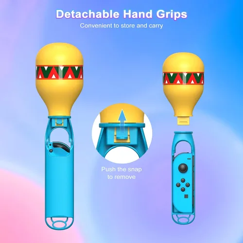 Vista 7 de Fastsnail Sand Hammer Hand Grip for Nintendo SwitchSwitch OLED, Game Controller Grips with Wrist Straps and Sticker for Switch Joycon, Detachable
