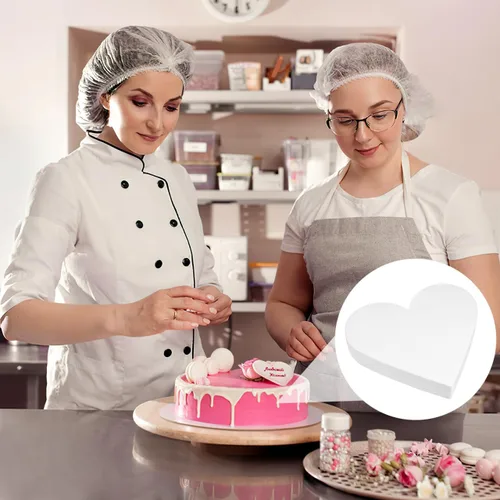 Vista 9 de Abaodam Maniquí de pastel de corazón de espuma de corazón, modelo de práctica de horneado de 12 pulgadas para el día de San Valentín, boda