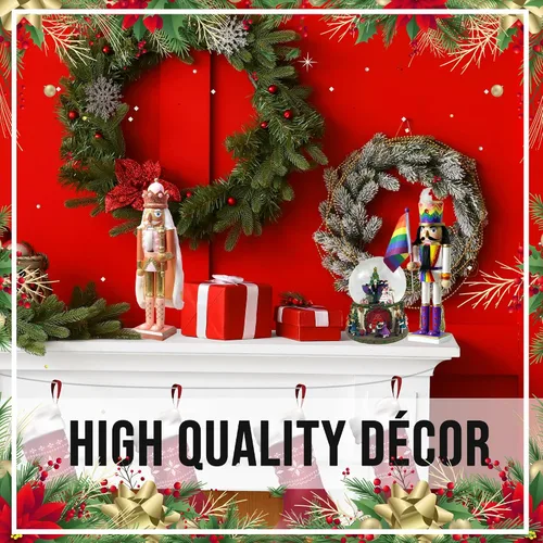 Vista 6 de Nutcracker Ballet Gifts Muñeco de felpa del rey del cascanueces - Muñeca de ballet de cascanueces de Navidad con chaqueta uniforme roja y azul