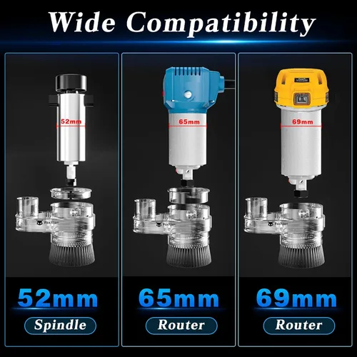 Vista 4 de FoxAlien Zapatilla Antipolvo de 69mm de Diámetro para Máquina de Router CNC, Compatible con Motor de Husillo de 52mm y Router de 65mm, Diámetro