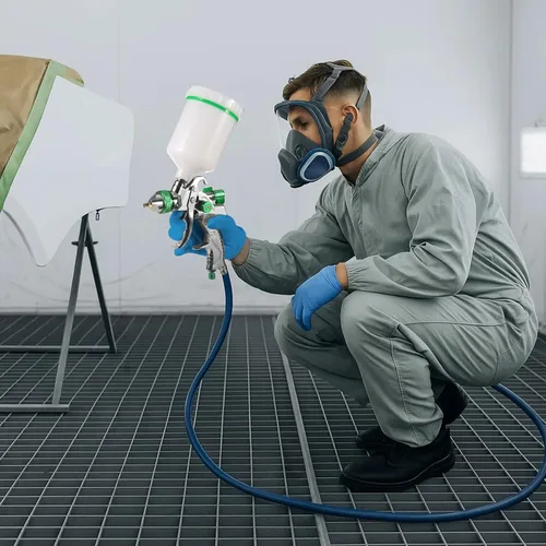 Vista 9 de Juego de pistola pulverizadora de aire HVLP con alimentación por gravedad, 2 piezas Pistola pulverizadora de pintura con boquilla de 0,8 mm 150 ml
