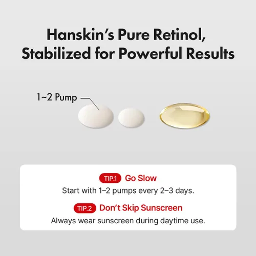 Vista 8 de Hanskin Suero facial de retinol puro 0.1% para cara, reduce las líneas finas y arrugas, signos de envejecimiento para el día y la noche, suavizante