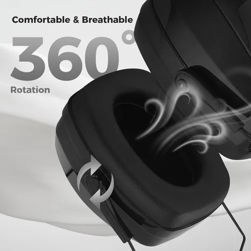 Vista 8 de ProCase - Orejeras con cancelación de ruido SNR 33dB, auriculares de protección auditiva para adultos, orejeras insonorizadas para trabajo, corte