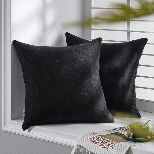 Vista 7 de Top Finel - Fundas de cojín de felpilla suaves para sofá, dormitorio, auto, 2 unidades Gris oscuro