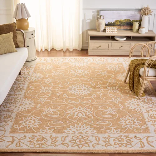 Vista 17 de SAFAVIEH Jardin Collection Alfombra de pasillo, 2 pies 3 pulgadas x 9 pies, negro y marfil, lana floral hecha a mano, ideal para zonas de alto