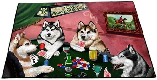 Vista 28 de Doggie of the Day Alaskan Malamute Dogs Floor Mat - 4th of July Independence Day - Best Dog Doormat - Protector Decor - Unique Portrait Art