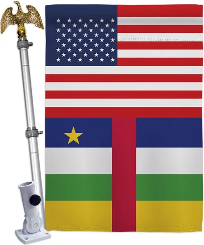 Vista 7 de Central African Republic US Friendship Garden House Flags Set Regional USA American Alliance World Country Particular Area Small Decorative Gift