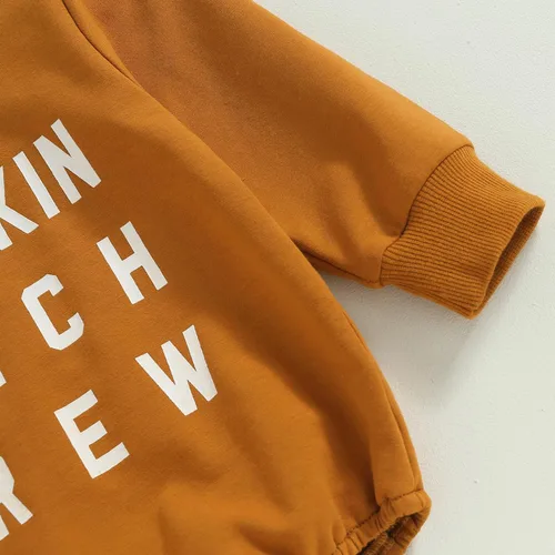 Vista 3 de Sudadera de calabaza para bebé, niña, niño, Halloween, sudadera de gran tamaño, mameluco de burbujas, suéter