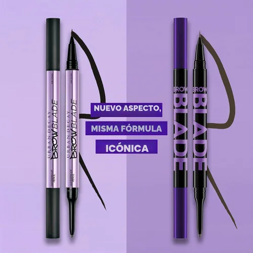 Vista 3 de Urban Decay Brow Blade - Lápiz de cejas 2 en 1 y resistente al agua, a prueba de manchas, resistente a la transferencia, tinta para cejas y lápiz
