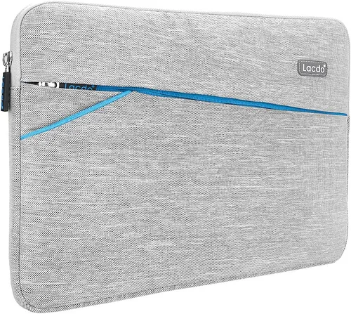 Vista 7 de Funda Lacdo de neopreno de 11-11.6 pulgadas para notebook, ultrabook, maletín, impermeable [con bolsillo de cierre exterior], Negro