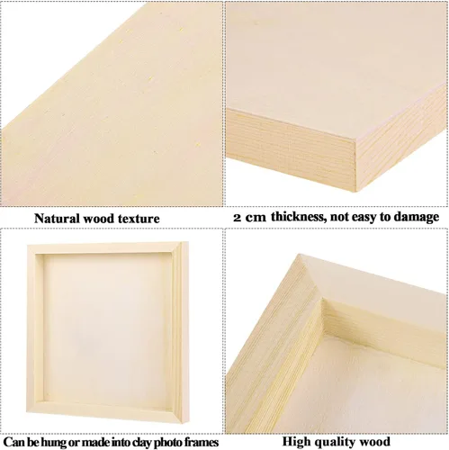 Vista 5 de ADXCO Paquete de 8 paneles de madera 12 x 12 pulgadas, paneles de lienzo de madera sin terminar, paneles de madera para pintar, verter, uso