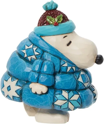 Vista 6 de Enesco Peanuts by Jim Shore Snoopy - Figura de minaiture con chaqueta acolchada, 3.3 pulgadas, multicolor