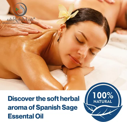Vista 2 de Aceite esencial de salvia española orgánica certificada por USDA Puro España - 0.2 fl oz