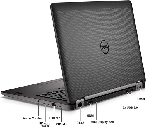 Vista 3 de Dell Latitude E7470 14-Inch Display Laptop, Intel Core i5-6300U, 8GB RAM, 256GB SSD, Camera, Windows 11 Pro (Renewed)