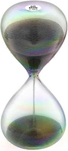 Vista 30 de Reloj de arena con temporizador de arena de 1 minuto con arena de color marrón, reloj de arena grande de 1 minuto, reloj de arena de 1 minuto