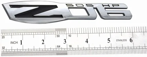 Vista 3 de Aimoll 3 emblemas de Chevy Corvette C6 Z06, insignias 3D de 505 CV de repuesto para Chevrolet Corvette C6 2006-2013 (negro cromado)