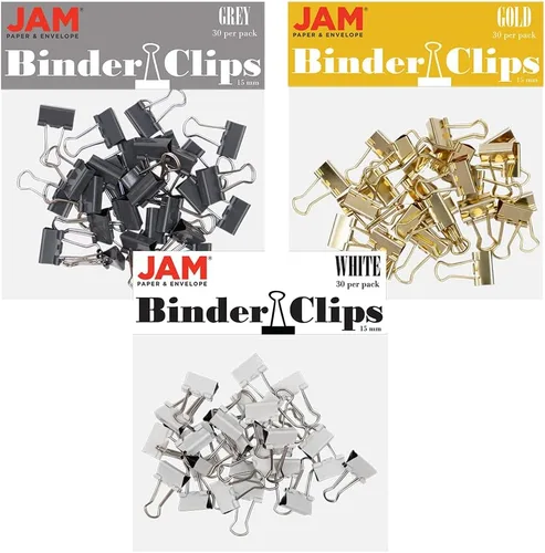 Vista 45 de Broches aprietapapeles JAM Paper®, Blanco