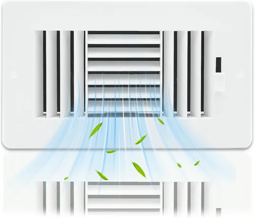 Vista 8 de Paquete de 2 rejillas de ventilación de pared de techo de 8 x 4 pulgadas (apertura de conducto) de 3 vías de ventilación de techo de plástico