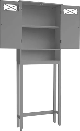 Vista 5 de Teamson Home Dawson - Armario de madera contemporáneo con dos puertas, color gris