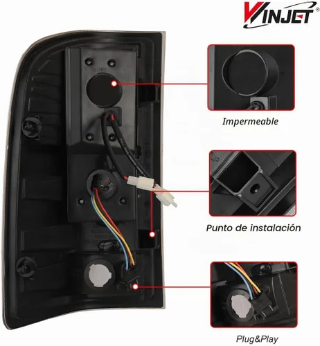 Vista 4 de Winjet Luces traseras LED para [2007-2013 Chevy Silverado 1500] [2007 2008 2009 2010 2011 2012 2013 2014 Silverado 2500/3500] Luces traseras LED
