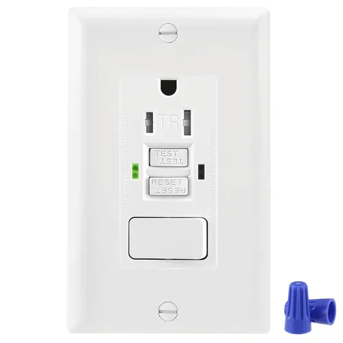 Vista 12 de Wengart Paquete de 2 interruptores de salida GFCI de 15 amperios, interruptor de circuito de falla a tierra de 125 V con interruptor basculante