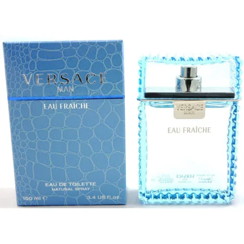 Vista 3 de Versace Man Eau Fraiche de Versace para hombres, set de 3 piezas que incluye: 3.4 oz de espray EDT + 5.0 oz de gel perfumado para baño y ducha +