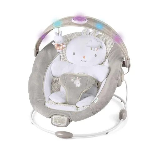 Vista 10 de Ingenuity InLighten - Asiento de columpio para bebé con barra de juguete iluminada y almohada de tiempo de barriga de oso - Nate, desde recién