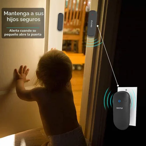 Vista 2 de SECRUI - Timbre de puerta, timbre con sensor abierto de puerta para negocios/hogar al entrar, volumen ajustable, fácil instalación, rango de 400