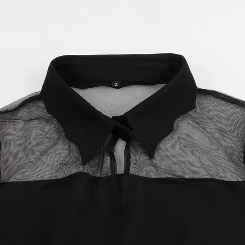 Vista 3 de Vestido camisero para mujer, vestido de Halloween gótico punk, con solapa, envoltura en el pecho, vestido vintage para fiesta de noche, vestido midi