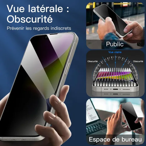 Vista 98 de NEW'C Paquete de 3 protectores de pantalla de privacidad para iPhone Air/iPhone 17 Air (6.5 pulgadas), película de vidrio templado antiespía