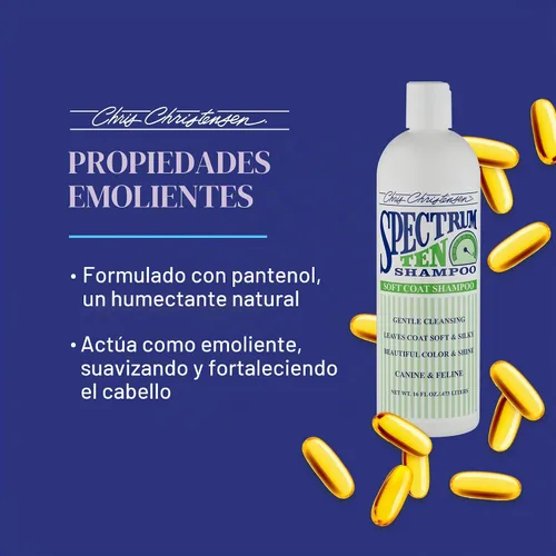 Vista 3 de Chris Christensen Spectrum Ten Champú para perros, acicalar como un profesional, limpieza suave, brillo magnífico, fabricado en EE. UU., 16.0 fl oz