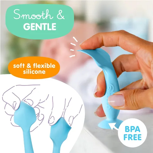 Vista 4 de Bumco - Espátula de crema para pañales para el hogar y los viajes, aplicador de crema para pañales sin BPA, aplicador de crema suave para dermatitis